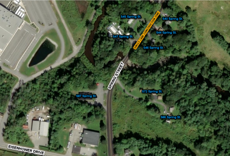 Water main work impacts traffic on Spring Street in Westbrook.
