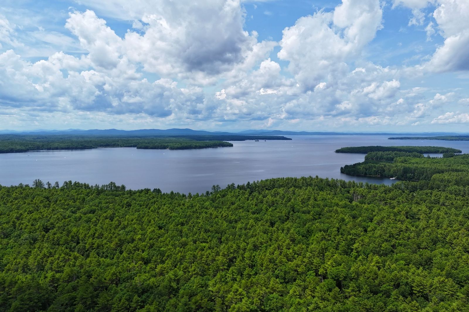 sebago lake viewed from the air
